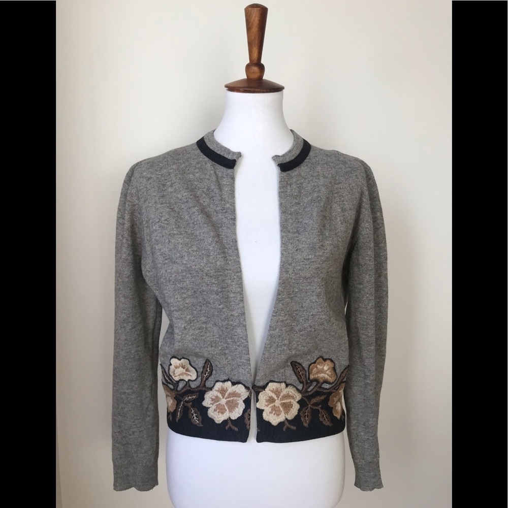 Vintage Wool Grey Cardigan Sweater Size Small